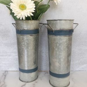 Painted Metal Flower Buckets